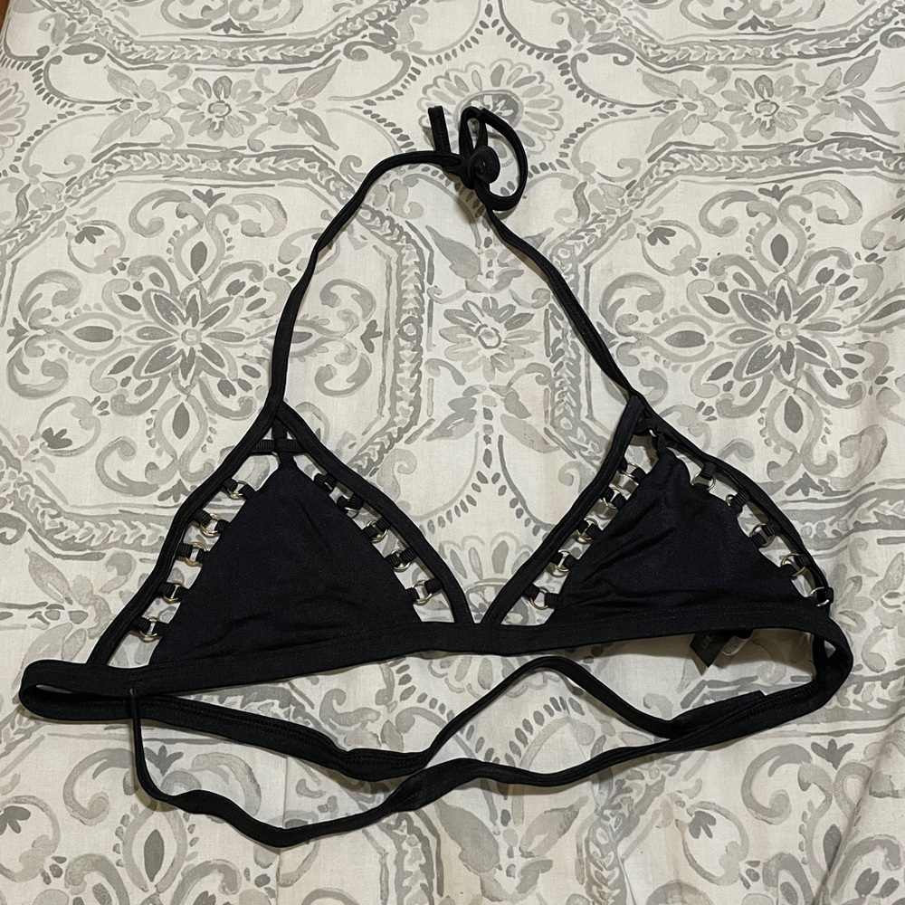 Victorias Secret Strappy Black Bikini Top